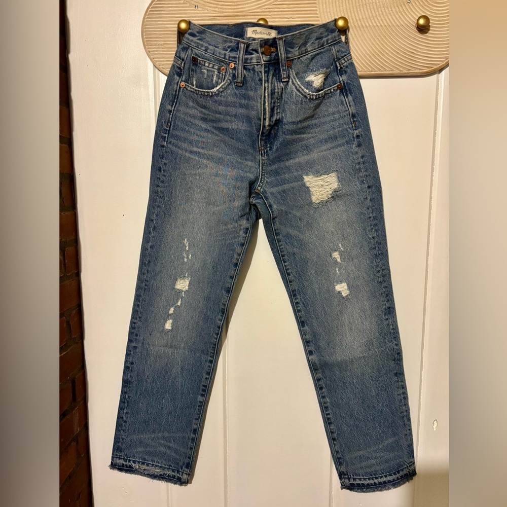 Madewell Classic Straight Jean. Destructed Edition